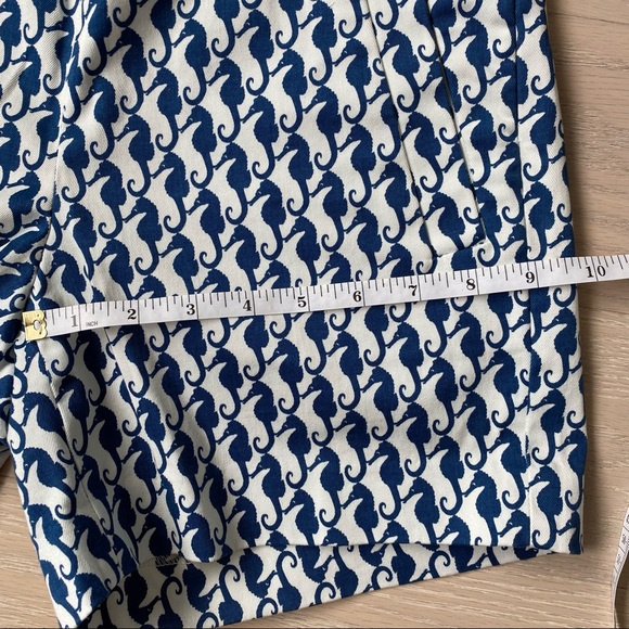 J.Crew Women Shorts Blue Seahorse Patterned - Picture 6 of 10